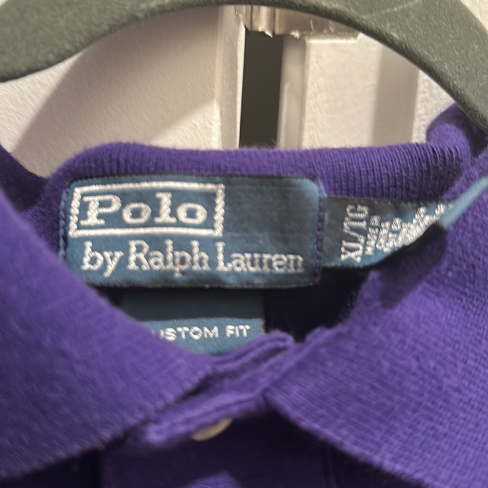 Polo Ralph Lauren Mens Shirt Size XL Classic Fit Purple with orange polo man - Picture 2 of 5